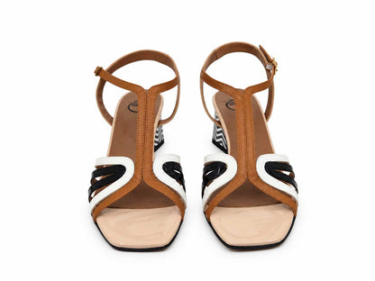 Luisella Tan-Multi T-bar Sandals