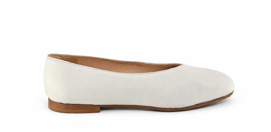 Alba Cream Leather Ballet Flats
