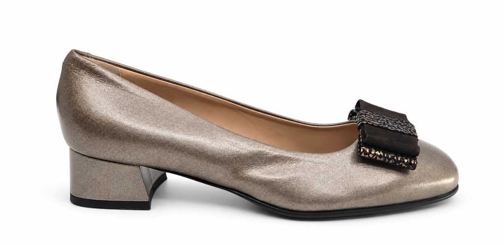 Rosalba Metallic Taupe Court Shoes