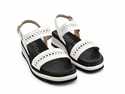 Mariella White Wedge Sandals