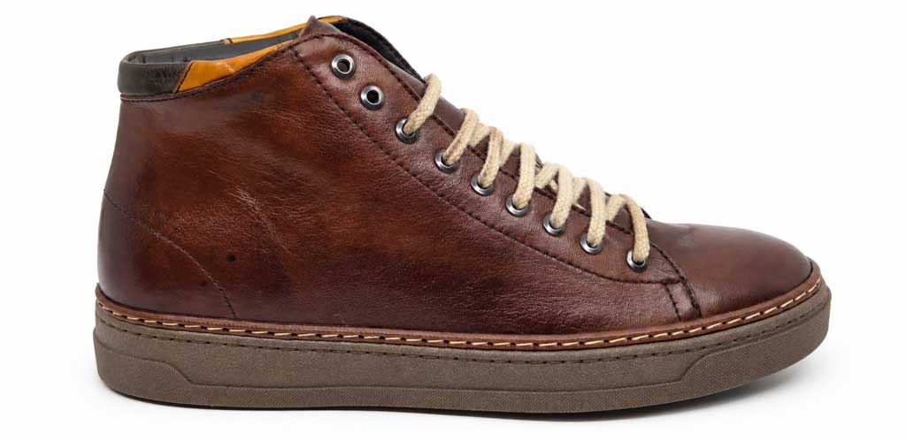 Beniamino Brown High-Top Sneakers
