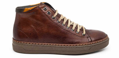 Beniamino Brown High-Top Sneakers