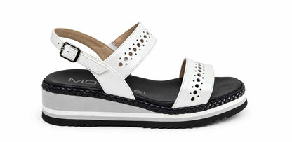 Mariella White Wedge Sandals