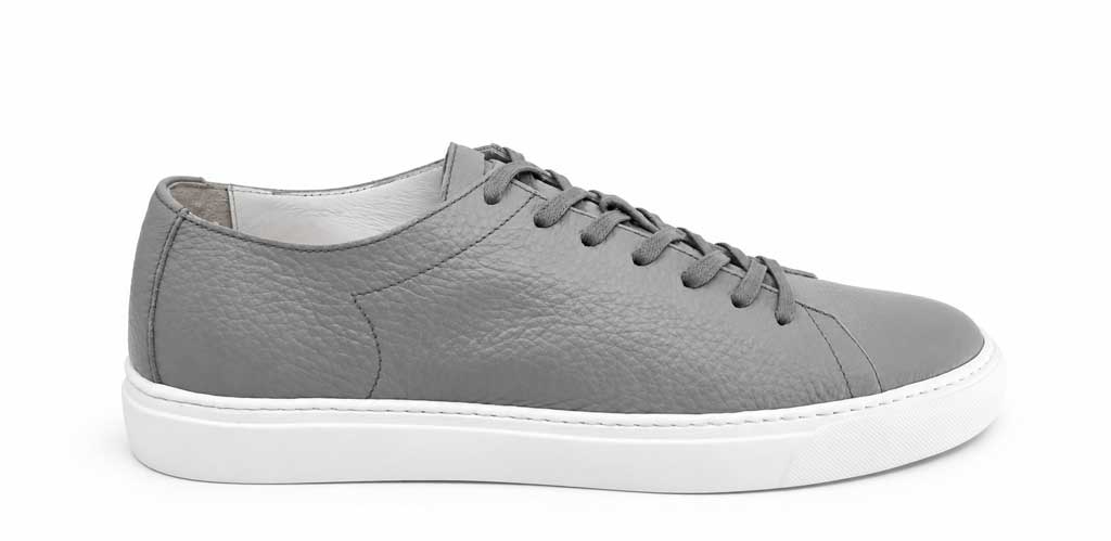 Lorenzo Grey Leather Sneakers