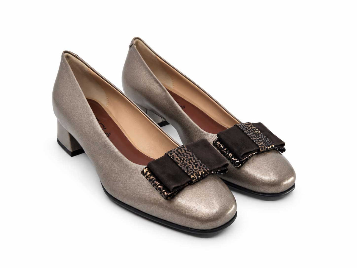 Rosalba Metallic Taupe Court Shoes