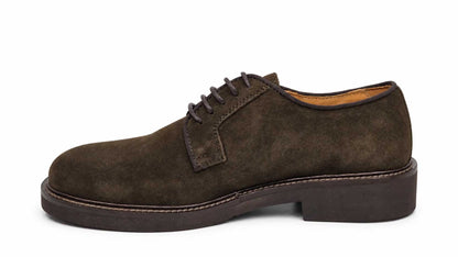 Anselmo Dark Olive Suede Derby Shoes