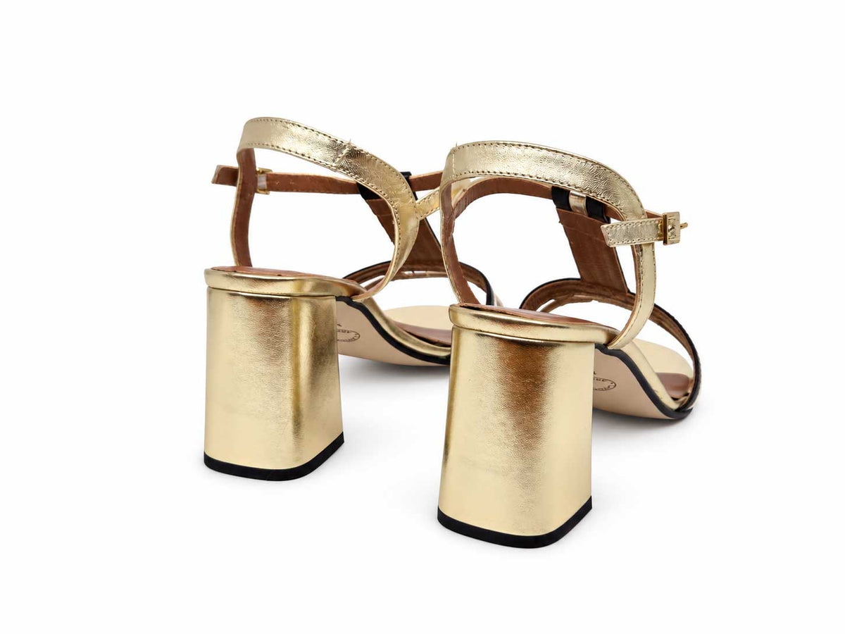 Fiamma Gold T-Bar Sandals