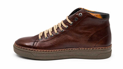 Beniamino Brown High-Top Sneakers