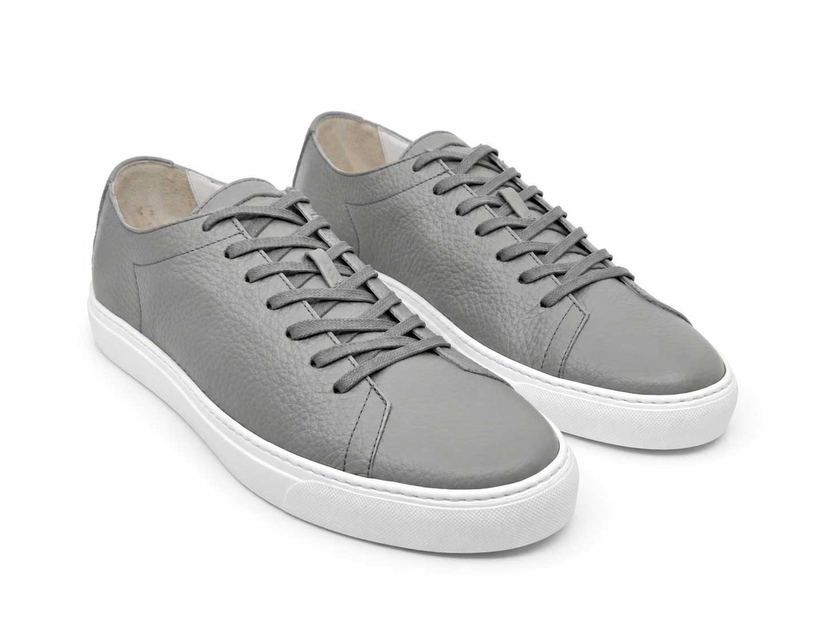 Lorenzo Grey Leather Sneakers