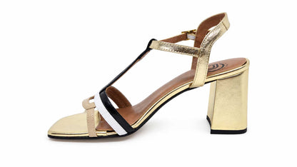 Fiamma Gold T-Bar Sandals