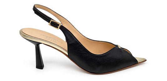 Rosalia Black Peep Toe Slingbacks