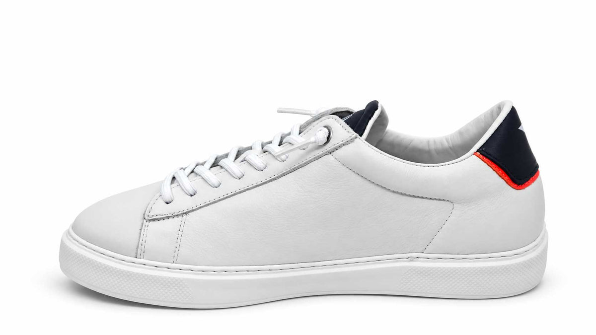 Renzo White Leather Sneakers