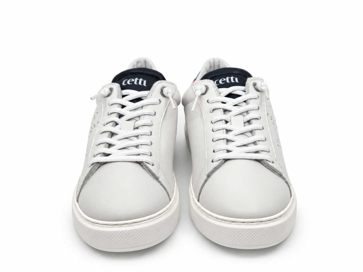 Renzo White Leather Sneakers