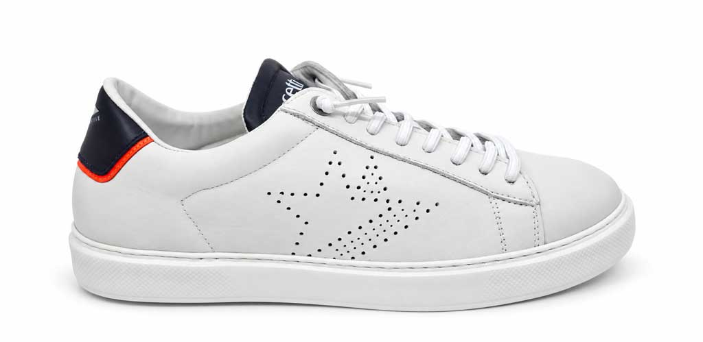 Renzo White Leather Sneakers