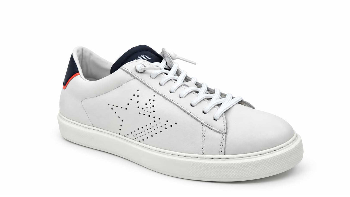 Renzo White Leather Sneakers