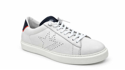Renzo White Leather Sneakers