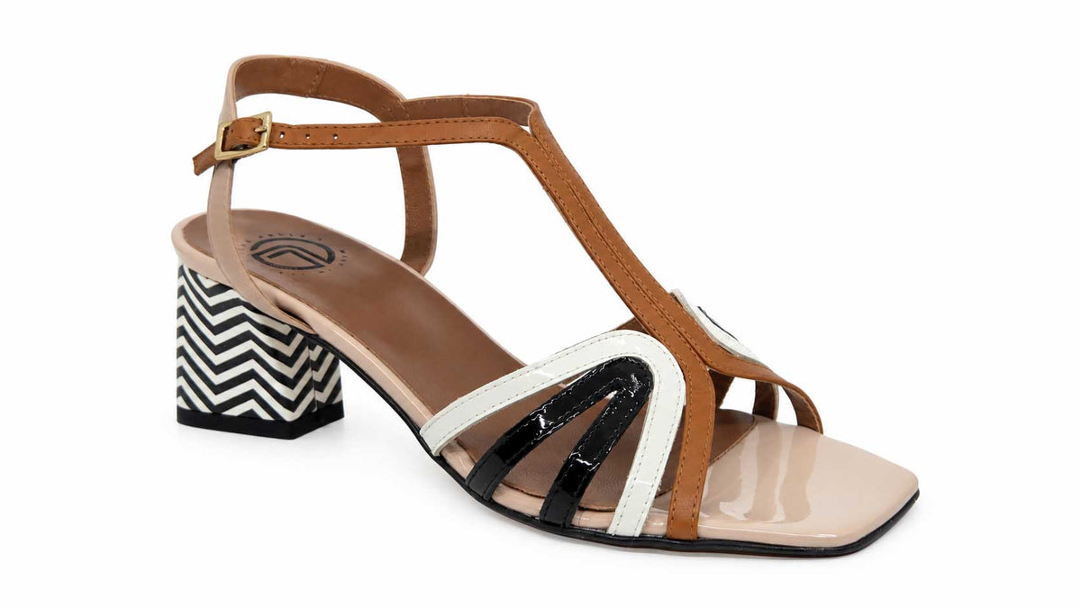 Luisella Tan-Multi T-bar Sandals