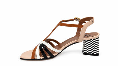 Luisella Tan-Multi T-bar Sandals