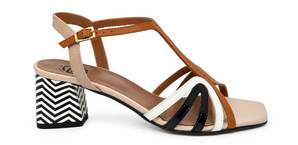 Luisella Tan-Multi T-bar Sandals