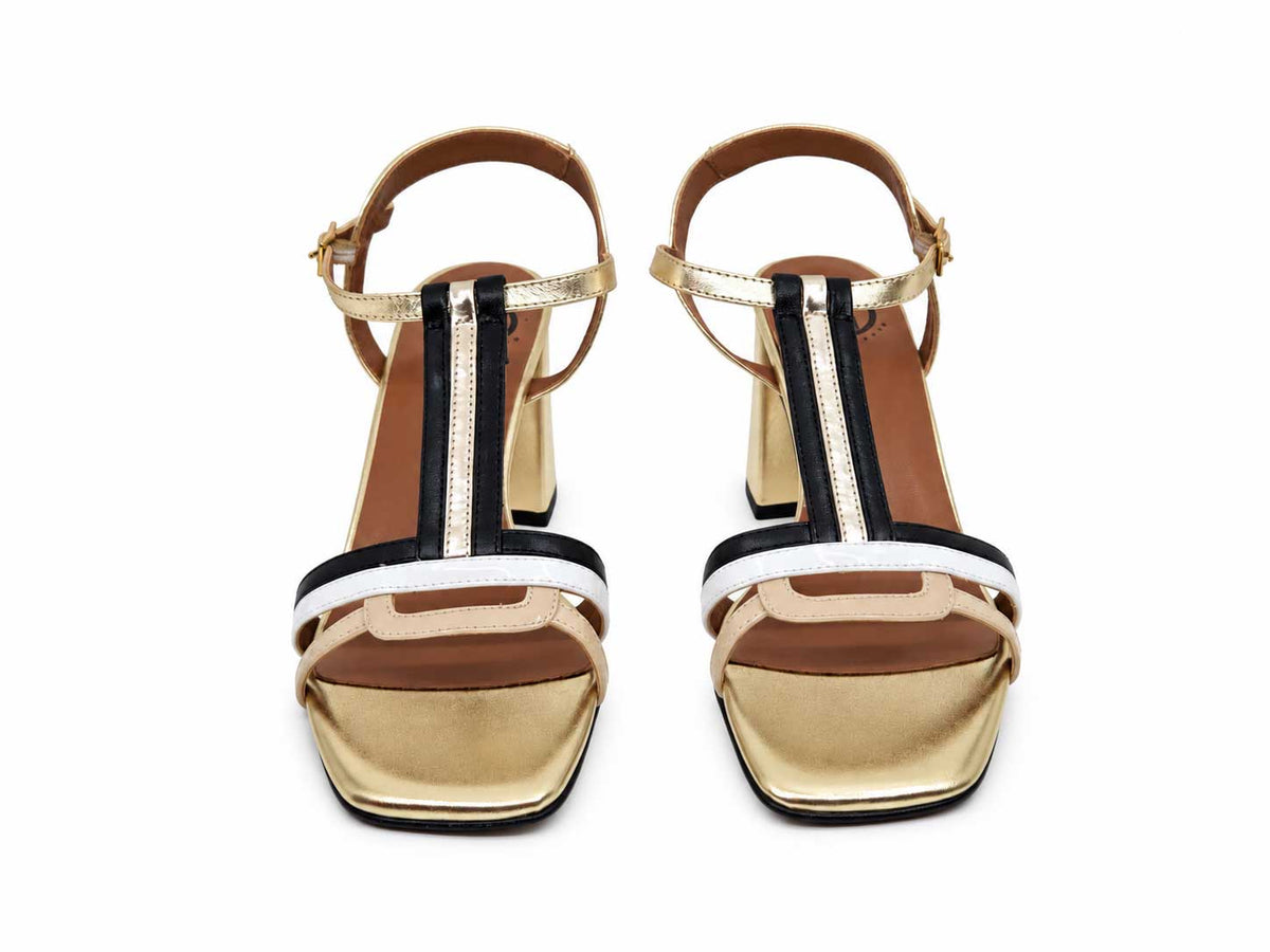 Fiamma Gold T-Bar Sandals