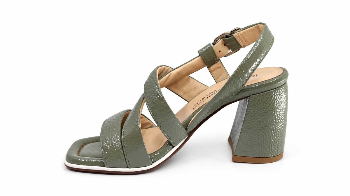 Vanessa Military Green Strappy Sandals