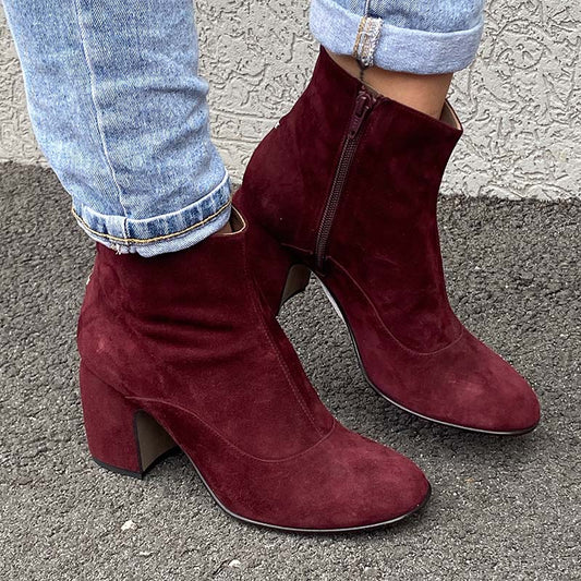 Stephanie Burgundy Women's Ankle Boots