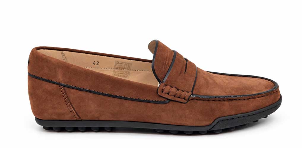 Riccardo Mid Brown Nabuk Leather Loafers