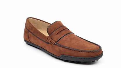 Riccardo Mid Brown Nabuk Leather Loafers