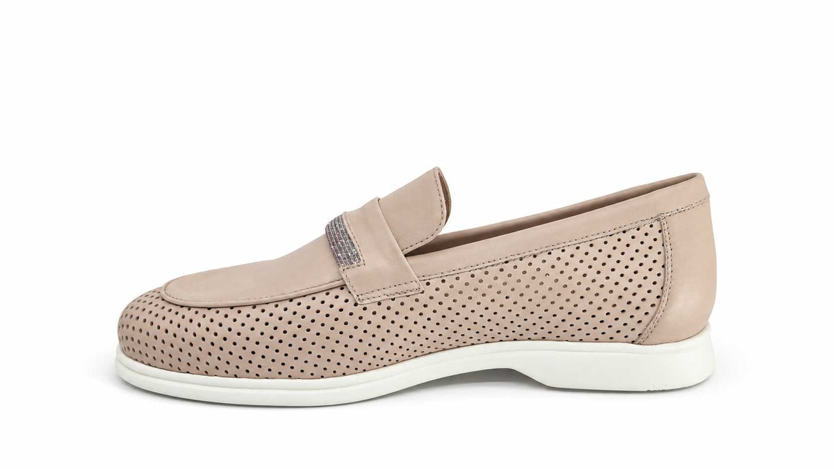 Nerina Nude Italian Loafers