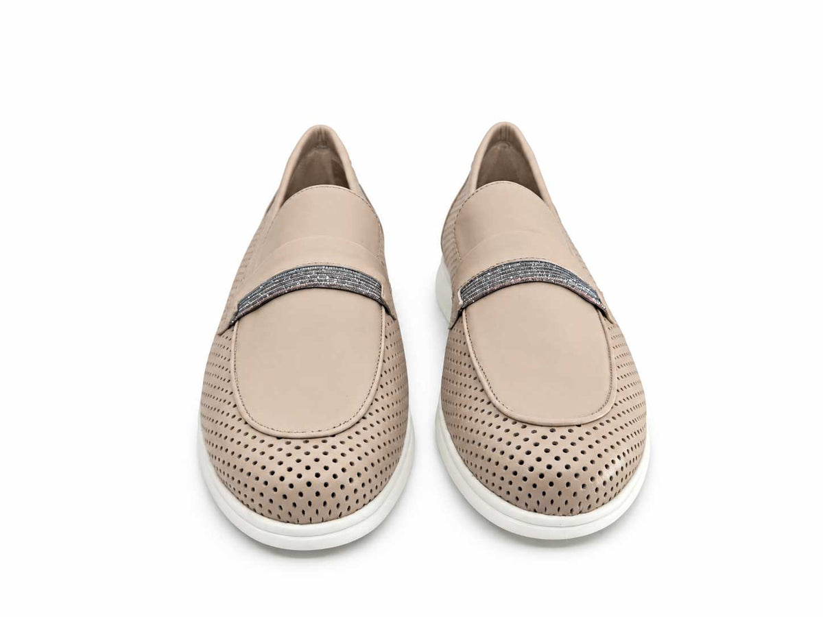 Nerina Nude Italian Loafers