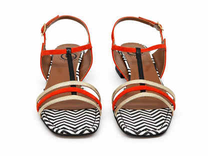 Serafina Orange & Gold Sandals
