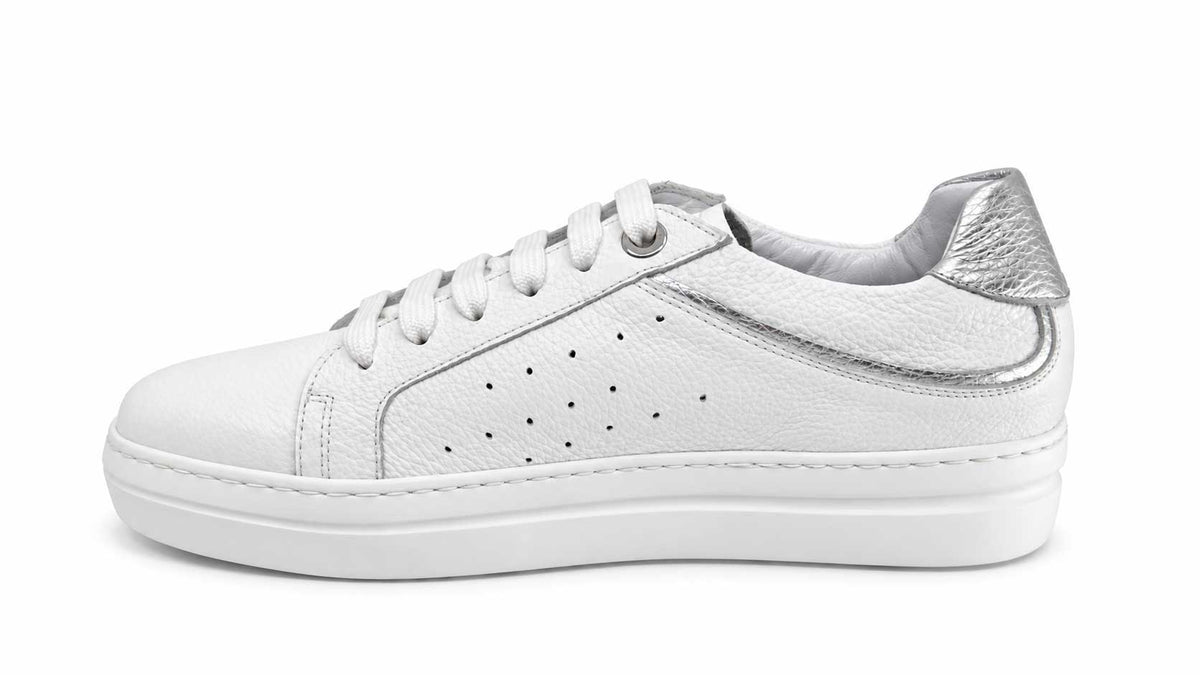 Luciana White & Silver Sneakers