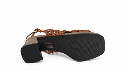 Ornella Tan Woven Platform Sandals