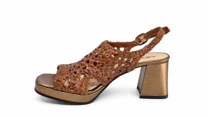 Ornella Tan Woven Platform Sandals