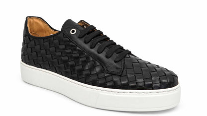 Eliano Men’s Black Woven Leather Sneakers