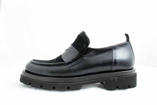 7101C Black Patent Women's Penny Loafers