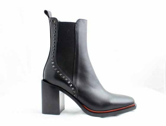 7107C Black Women's Heeled Ankle Boots