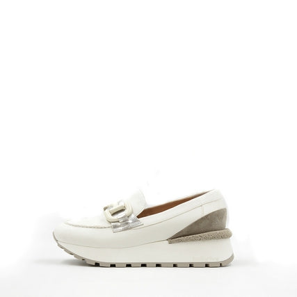 8512C White Women's Leather Sneakers