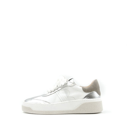 8531 Silver Women's Leather Sneakers