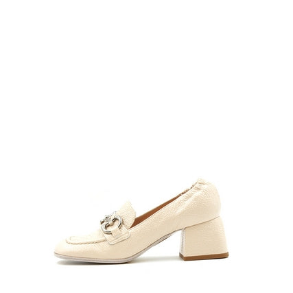 8790 Beige Patent Women's Leather Loafers