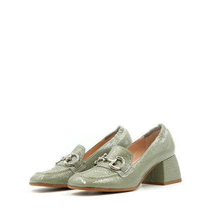 8790M Patent Green Women's Leather Loafers
