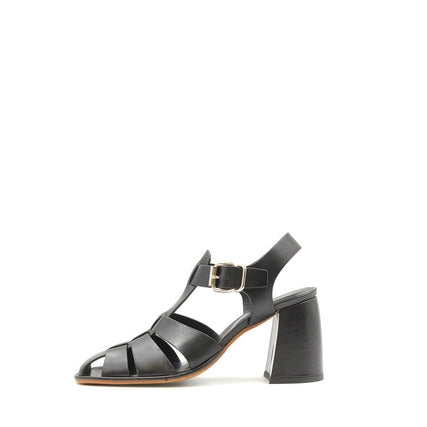 8800N Black Women's Leather Sandals