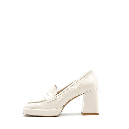 8825 Beige Patent Women's Leather Loafers