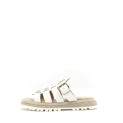 8944 White Women's Leather Sandals