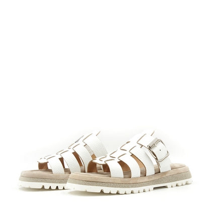 8944 White Women's Leather Sandals
