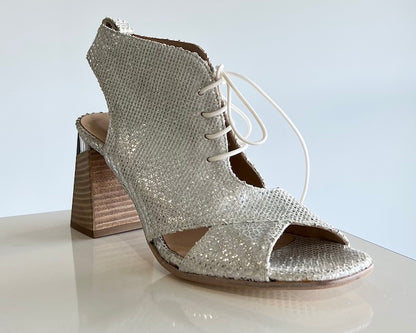 Gold Women's Lace-Up Sandals